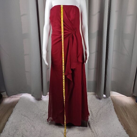 Jordan Women's Burgundy Formal, Wedding Prom, Strapless With Cover Dress Size 20 - Picture 7 of 14
